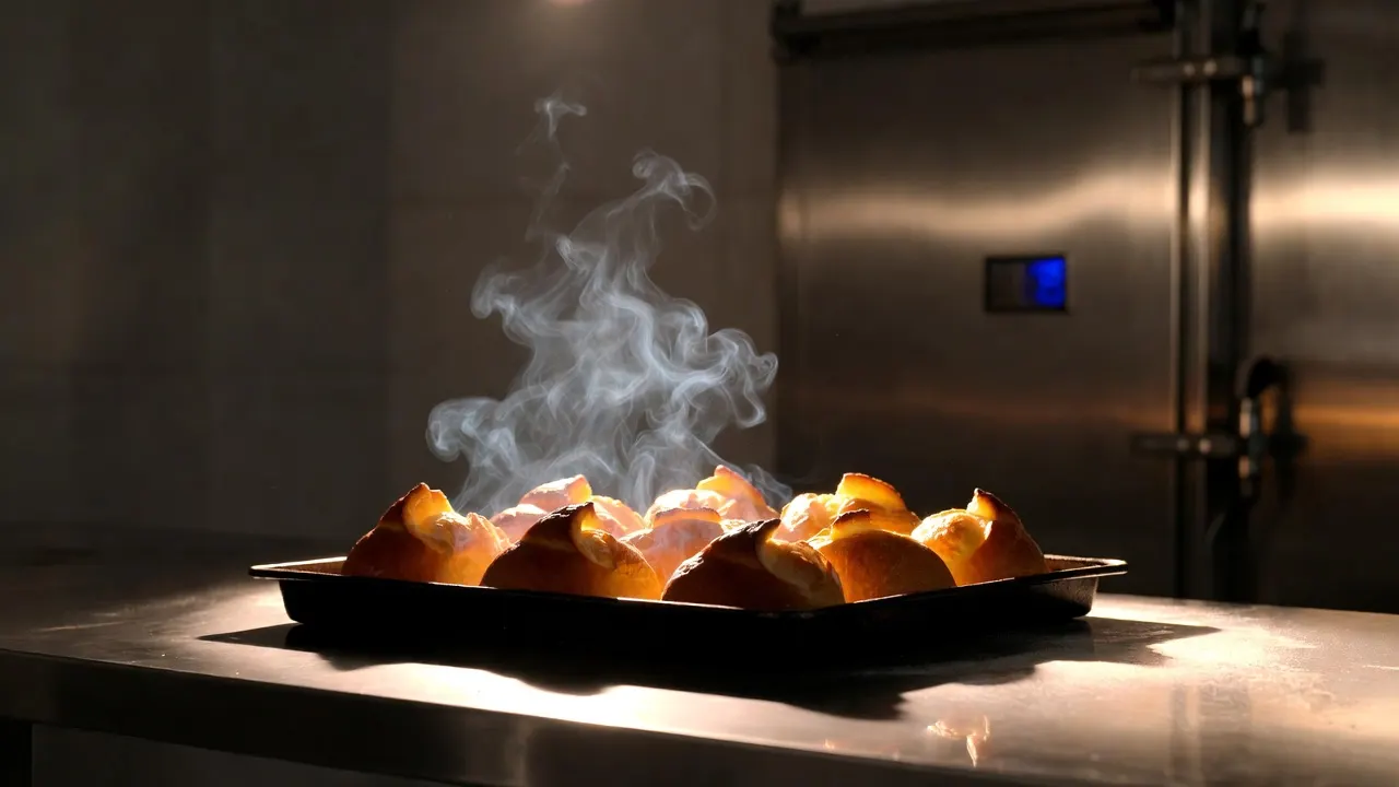 Frisch abgebackene Brötchen mit ausgebildeter Kruste